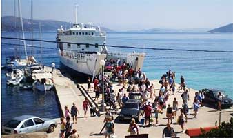 Arrival by boat in Okrug - Jadrolinija