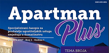 Apartman Plus - Specijalizirani časopis za pružatelje ugostiteljskih usluga smještaja u domaćinstvu - Broj 1